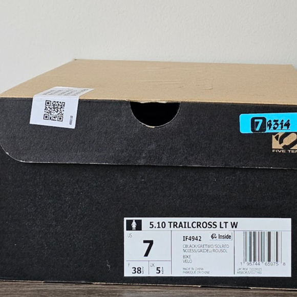 Adidas Women's 5.10 Trailcross LT Cycle Shoes Size 7 Black/ Grey  NWT - Picture 6 of 6